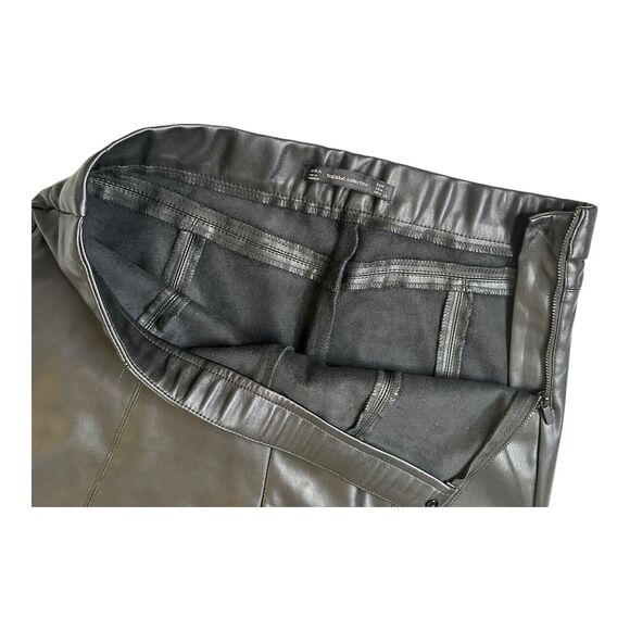 Zara Womens Black Pants Faux Leather Side Zipper Ankle‎ Zippers Sz Large - Picture 5 of 10